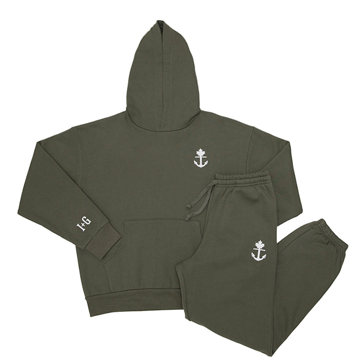 Relaxed Olive Heavy-Duty Hoodie