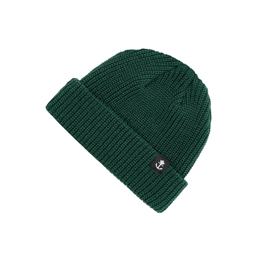 Short fit knit toque, beanie. Alpine Green coloured