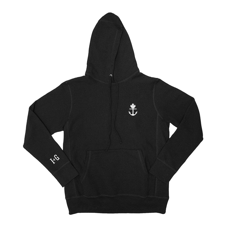 Heavy-Duty Black Classic Kangaroo Hoodie