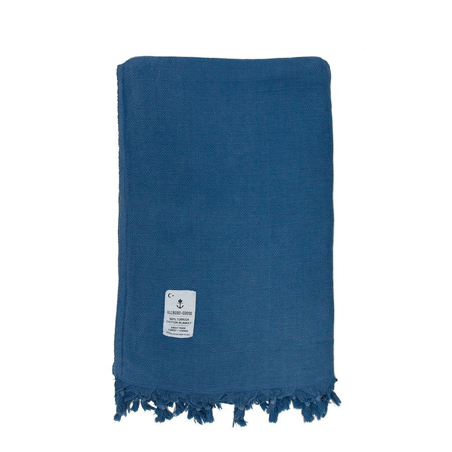 Lake Blue Organic Turkish Cotton Throw