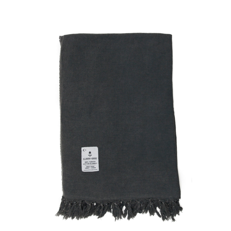 Charcoal Organic Turkish Cotton Throw