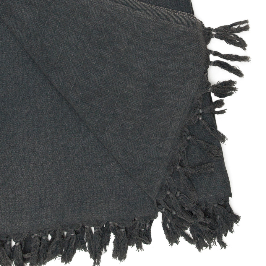 Charcoal Organic Turkish Cotton Throw
