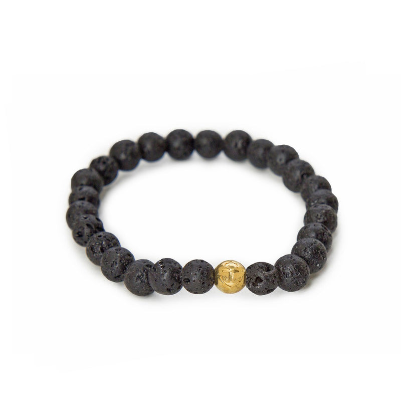 Classic Anchor Volcanic Stone Bracelet