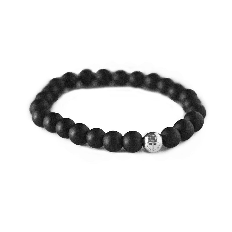 Classic Anchor Mini Volcanic Stone Bracelet x Silver