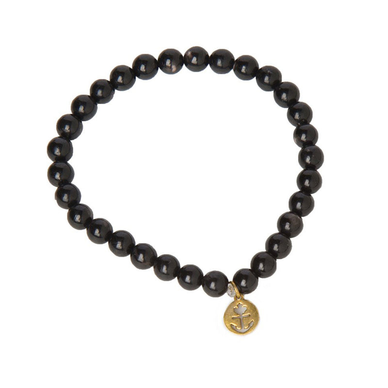 Classic Anchor Volcanic Stone Bracelet x Silver