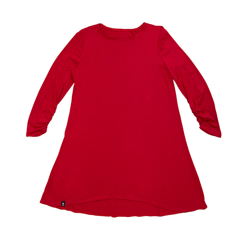 Red Long Sleeve Swing Dress x *Made to Order*