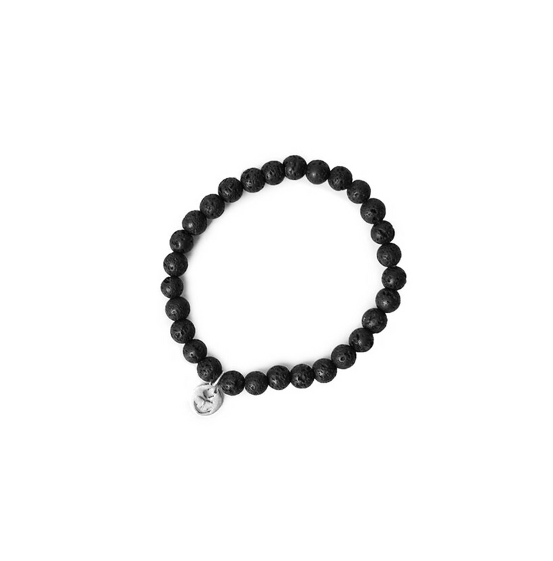 Classic Anchor Mini Volcanic Stone Bracelet x Silver