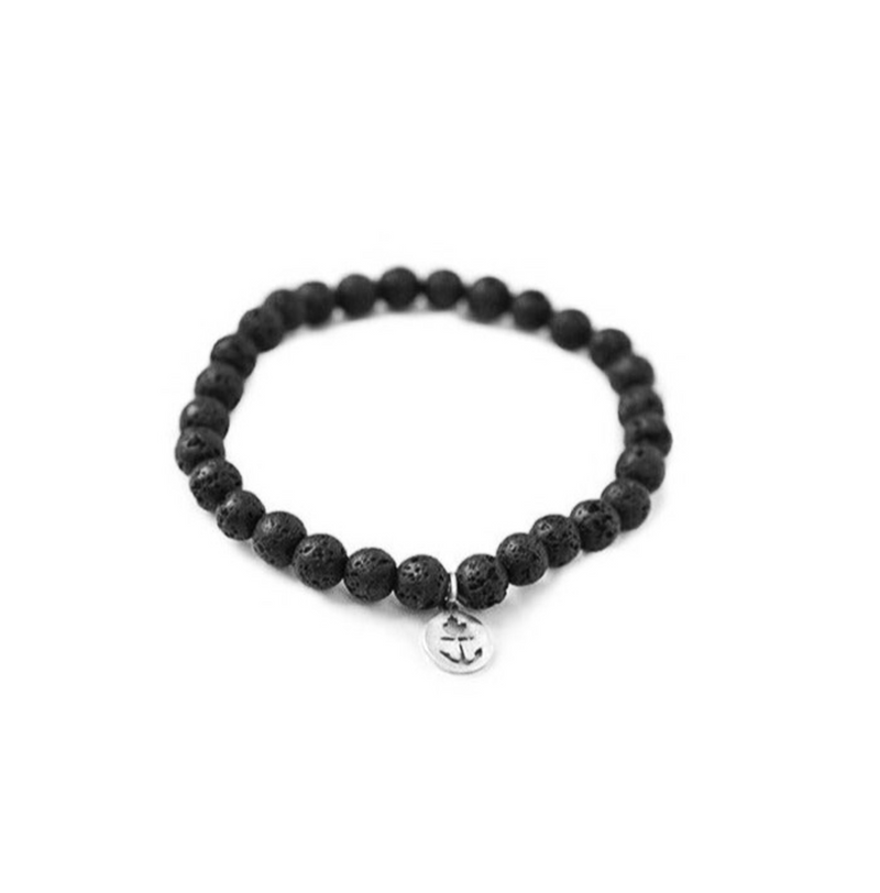 Classic Anchor Volcanic Stone Bracelet