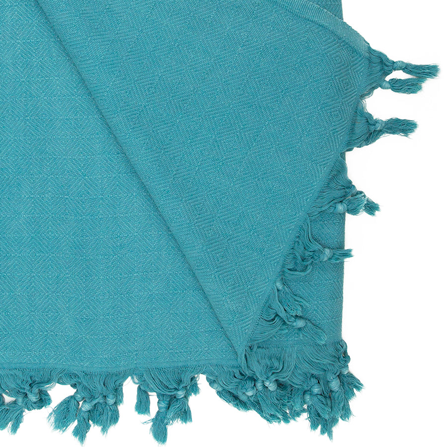 Teal Organic Turkish Cotton Throw