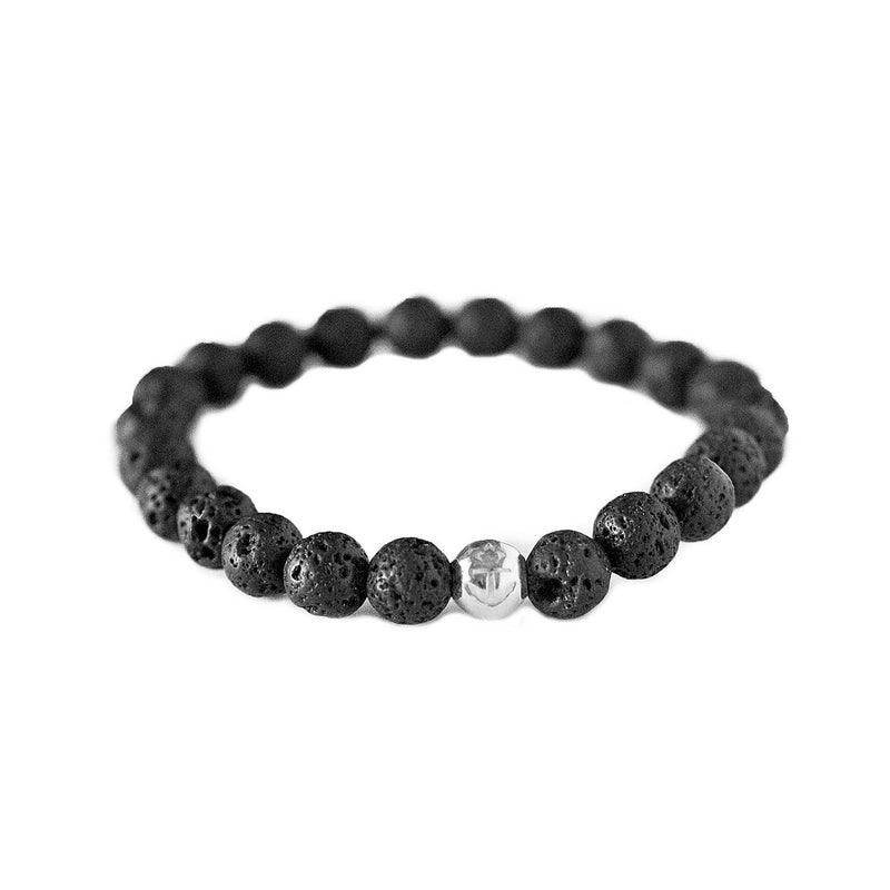 Classic Anchor Volcanic Stone Bracelet